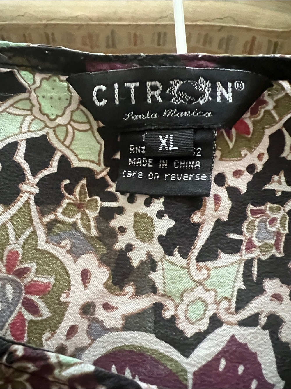 Citron Black Floral & Butterfly Tunic with Lace-Print Sleeves - Picture 4 of 6